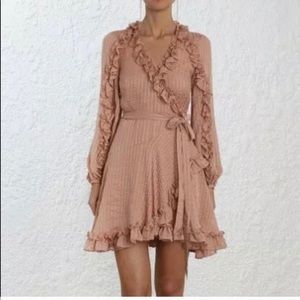 ZIMMERMAN Cascade Nude Wrap Dress